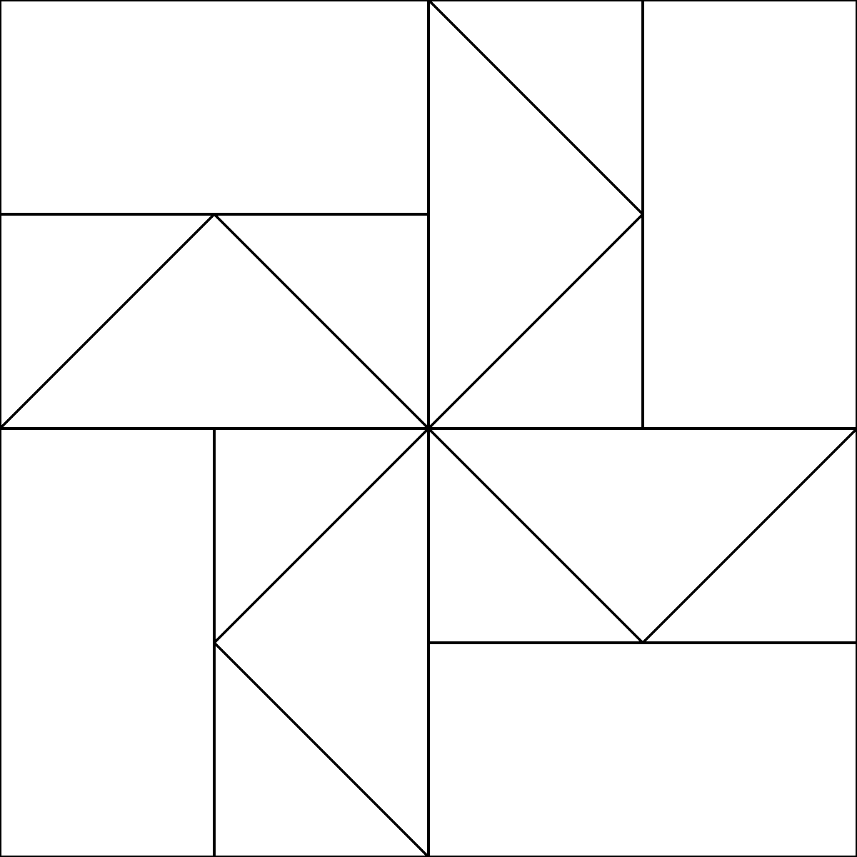 Pattern 47, Dutchman's Puzzle barn quilt pattern thumbnail
